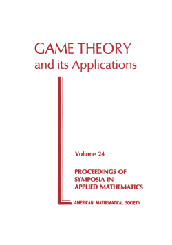 GAME THEORY AND ITS APPLICATIONS, Volume 24
