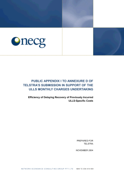 public appendix i to annexure d of telstra`s submission in