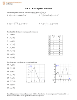 HW 1.2.4 Composite Functions