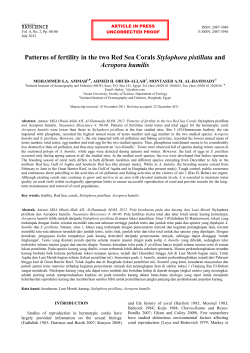 Patterns of fertility in the two Red Sea Corals Stylophora pistillata