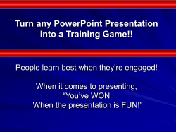 TGI Presentation Game Instructions - Training