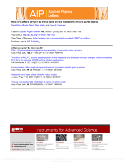Role of surface oxygen-to-metal ratio on the wettability of rare