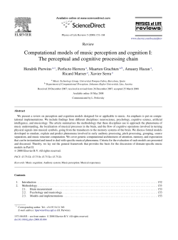 Computational models of music perception and cognition I