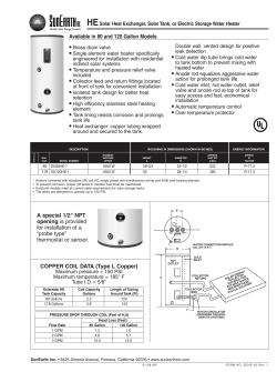 SunEarth Solar Heat Exchanger Tanks