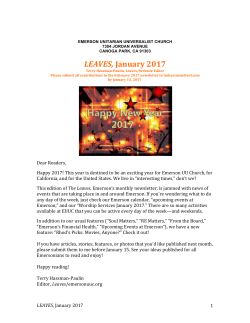 LEAVES, January 2017 - Emerson Unitarian Universalist Church