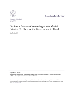 Decisions Between Consenting Adults Made in Private