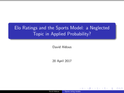 Elo Ratings and the Sports Model: a Neglected Topic in Applied