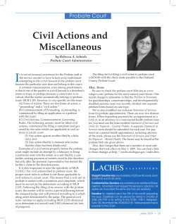 Civil Actions and Miscellaneous