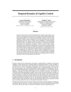 Temporal Dynamics of Cognitive Control