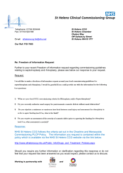 NHS St Helens CCG follows the criteria set out in the Cheshire and