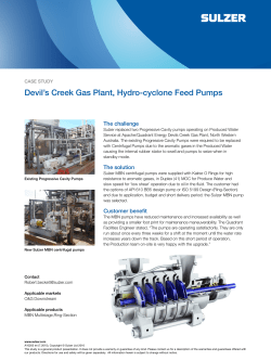 Devil`s Creek Gas Plant, Hydro-cyclone Feed Pumps