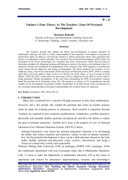 P &ndash; 3 Valsiner`s Zone Theory As The Teachers` Zone Of Proximal