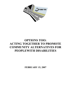 options too: acting together to promote community alternatives for