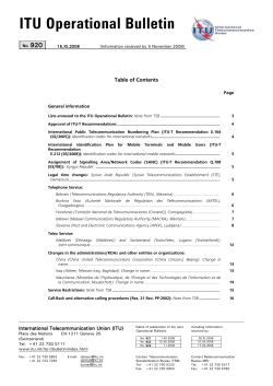 (Complement to ITU-T Recommendation E.212 (05/2008))