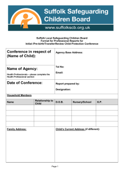 Multi-Agency Reporting Format for Child Protection Conferences