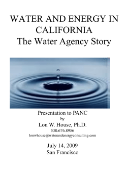 California Water Overview - Power Association of Northern California