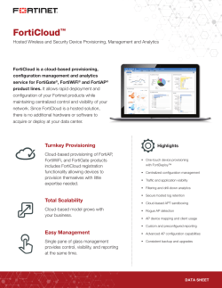 FortiCloud Data Sheet