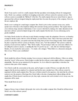 PROPERTY I Derek Evans used to work for a small computer firm