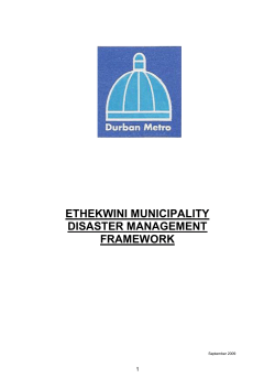 Ethekwini Disaster Management Framework