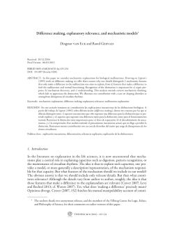 1Difference making, explanatory relevance, and mechanistic models*