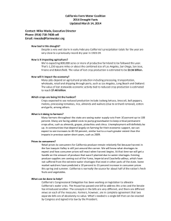 California Farm Water Coalition 2014 Drought Facts Updated March