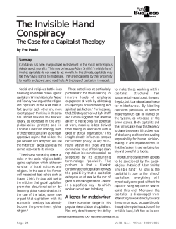 The Invisible Hand Conspiracy: The Case For A Capitalist Theology