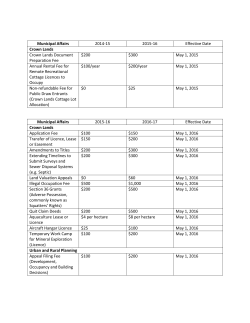 Crown Lands Fee Changes