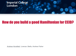 How do you build a good Hamiltonian for CEID? - FHI
