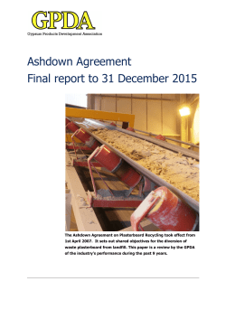 Ashdown Agreement Final report to 31 December 2015