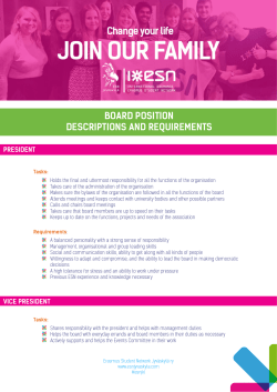 board position descriptions and requirements