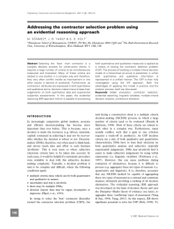 Addressing the contractor selection problem using an evidential