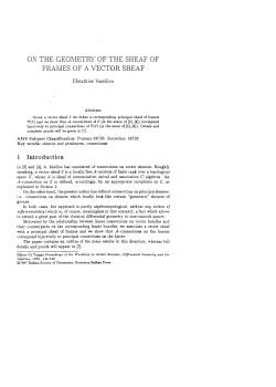 ON THE GEOMETRY OF THE SHEAF OF FRAMES OF A VECTOR