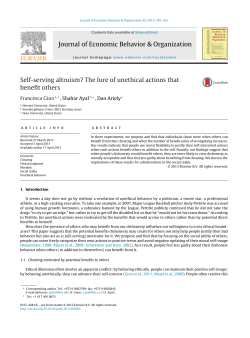 Self-serving altruism? The lure of unethical actions that benefit others