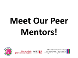 Meet Our Peer Mentors!
