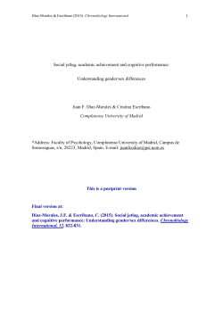 Social jetlag, academic achievement and cognitive performance