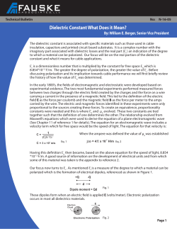 Dielectric Constant What Does it Mean?