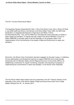 1st African Water Status Report - African Ministers` Council on Water