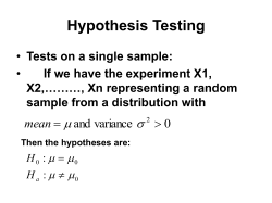 Hypothesis Testing
