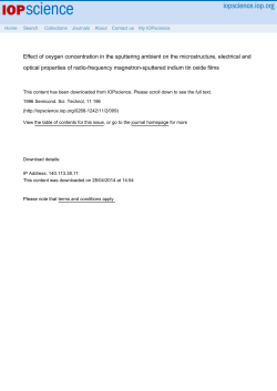 Effect of oxygen concentration in the sputtering ambient on the