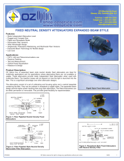 Fixed Neutral Density Attenuators Expanded Beam