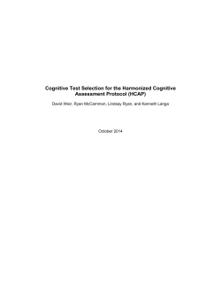 Cognitive Test Selection for the Harmonized Cognitive Assessment
