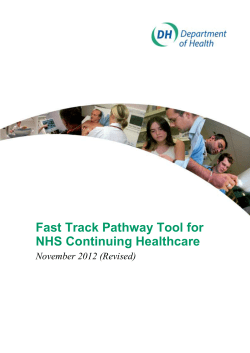 CHC Fast Track Tool - NHS Tameside and Glossop CCG