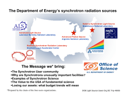 The Department of Energy`s synchrotron radiation