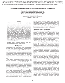 Analogical comparison aids false belief understanding in preschoolers