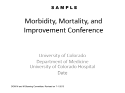 Morbidity and Mortality Conference PowerPoint