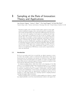 1 Sampling at the Rate of Innovation: Theory and Applications