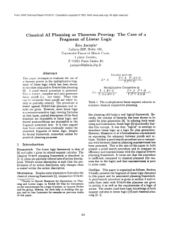 Classical AI Planning as Theorem Proving: The Case of a Fragment