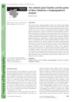 The endemic plant families and the palms of New Caledonia: a