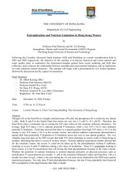 Eutrophication and Nutrient Limitation in Hong Kong Waters