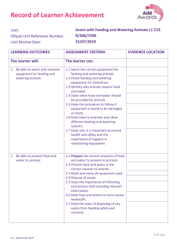 Assist with Feeding and Watering Animals L1 CV2